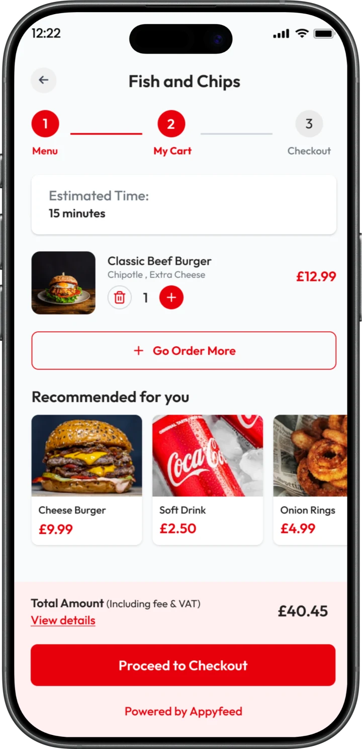 Ordering app: cart